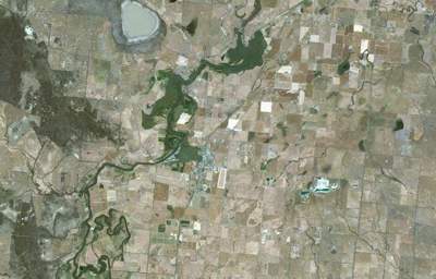 Aerial photograph of Goulburn Basin & Goulburn Weir