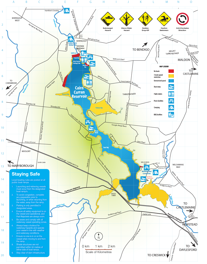 Detailed map of the facilities at the Cairn Curran water storage