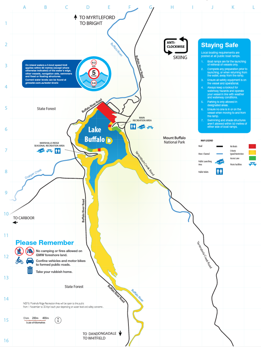 Detailed map of the facilities at Lake Buffalo