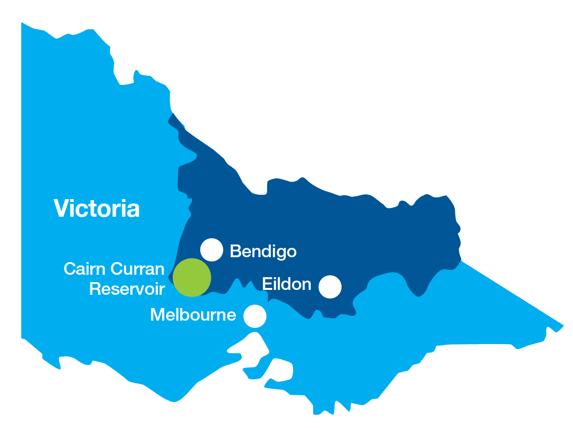 Cairn Curran Reservoir location in map of Victoria