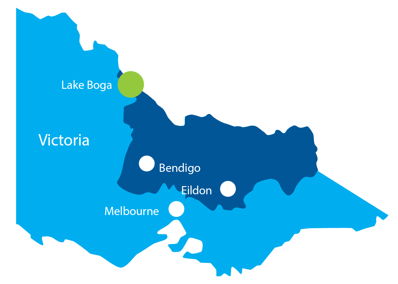 Lake Boga location in map of Victoria