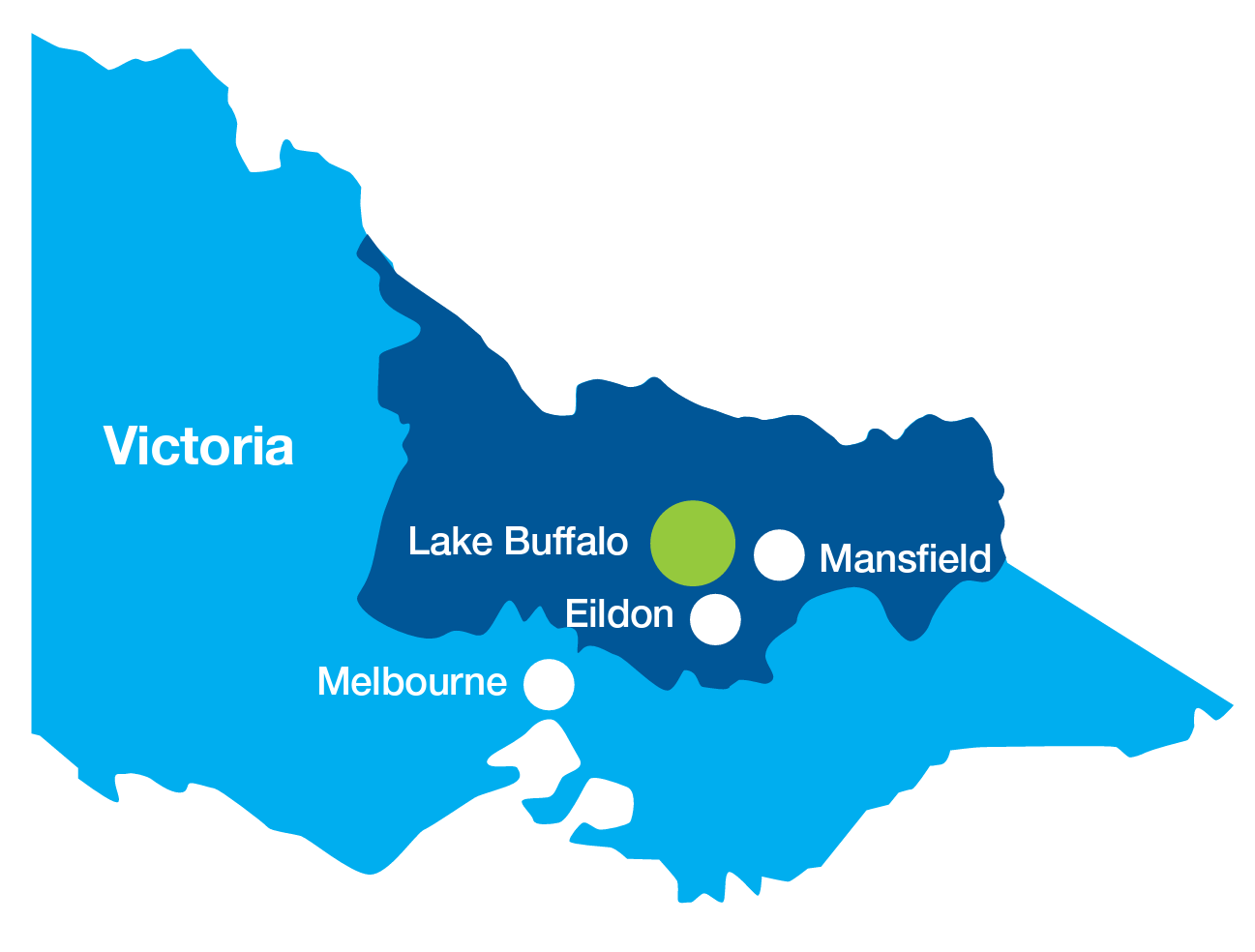 Lake Buffalo location in map of Victoria
