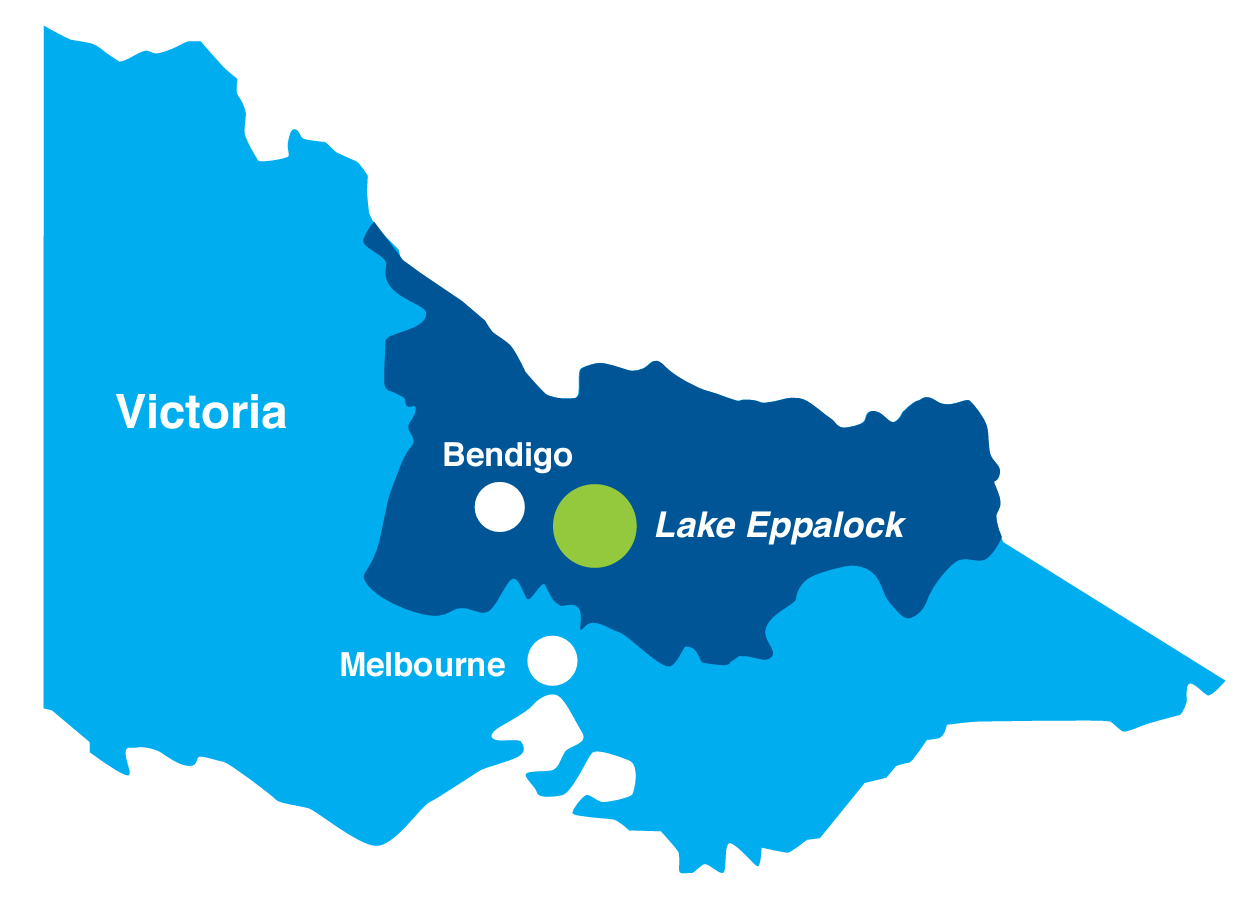 Lake Eppalock location in map of Victoria